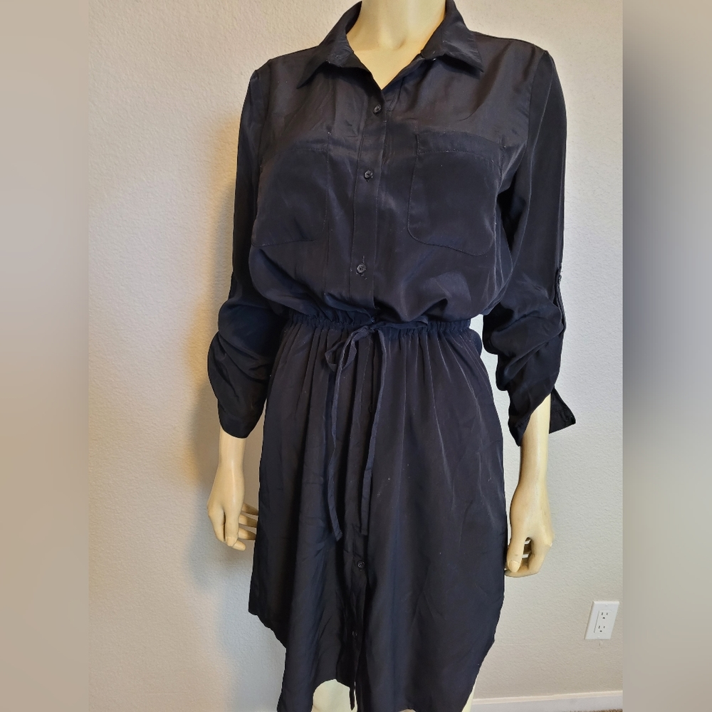 Old Navy dress button up adjustable waist M chic